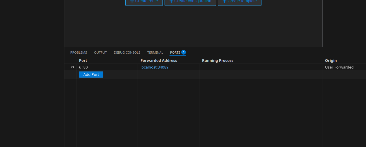 Configure port forwarding